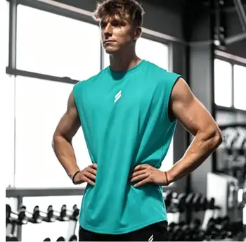 Magliette sportive senza maniche da uomo, per allenamenti in palestra, corsa, gilet in tessuto traspirante ad asciugatura rapida, vestibilità ampia, gilet da allenamento