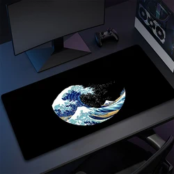 Artistic Great Waves XXL Mouse Pad - High-Definition Print, Non-Slip Rubber Base, Lock Edge Design - 800x400x2mm (A3353)