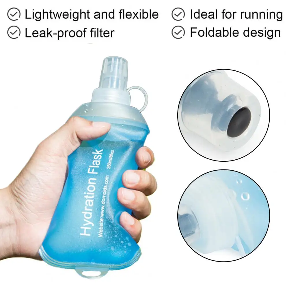 Flask Collapsible Silicone Reusable Water Bottle Outdoor for Running Hiking Cycling Climbing