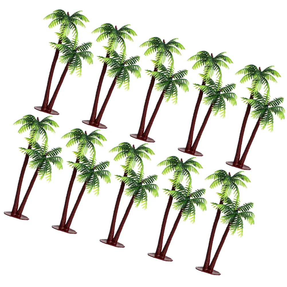 20 Pcs Palm Tree Simulated Coconut Fish Tank Decoration Mini Plastic Simulation Plant Model tank model army 1 72 ground armor m113a2 u s army ps plastic tanks toys collectible