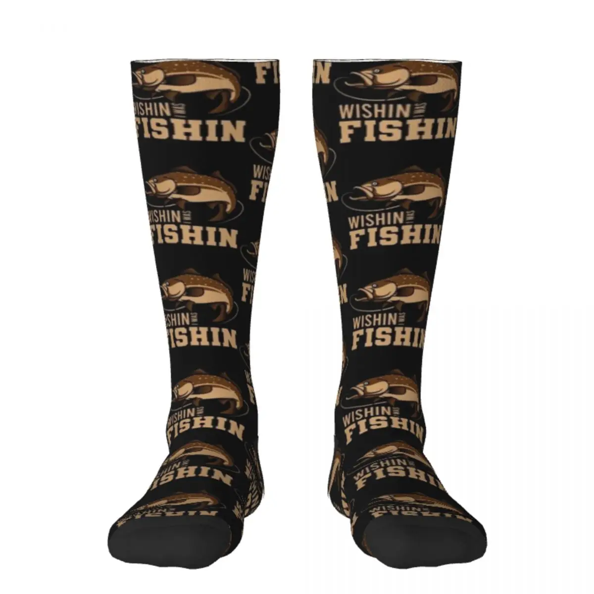 

Wishin i was fishin носки Ретро Кроссфит Велоспорт роскошные женские носки мужские