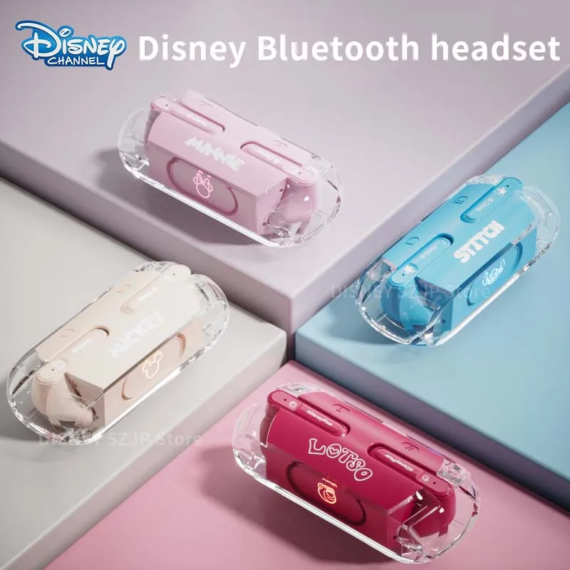 Disney Q54 Stitch HiFi Sound Headset Wireless Bluetooth 5.3 Earphones Cute Lipstick Styling Headphones Long Endurance