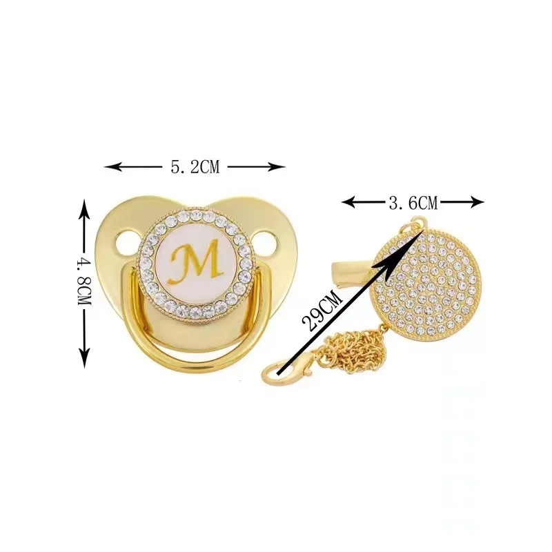First Letter Pacifier Designed for 0-3 Year Old Teething Babies 26 Letters Optional With Dust Cover Fasteners BPA Free