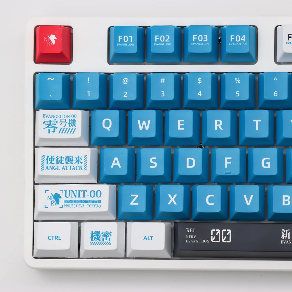 Chaves Conjunto Eva 00 Tema Keycaps Pbt Tintura Sub Tampões Chave para mx Switch Teclado Mecânico Cherry Xda Perfil Keycap 134