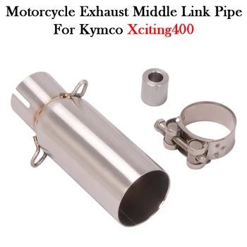 Slip On For Kymco Xciting 400 Xciting400 K-Xct300 S400 Motorcycle Exhaust 51mm Middle Link Pipe Muffler Modify Escape Moto Bike