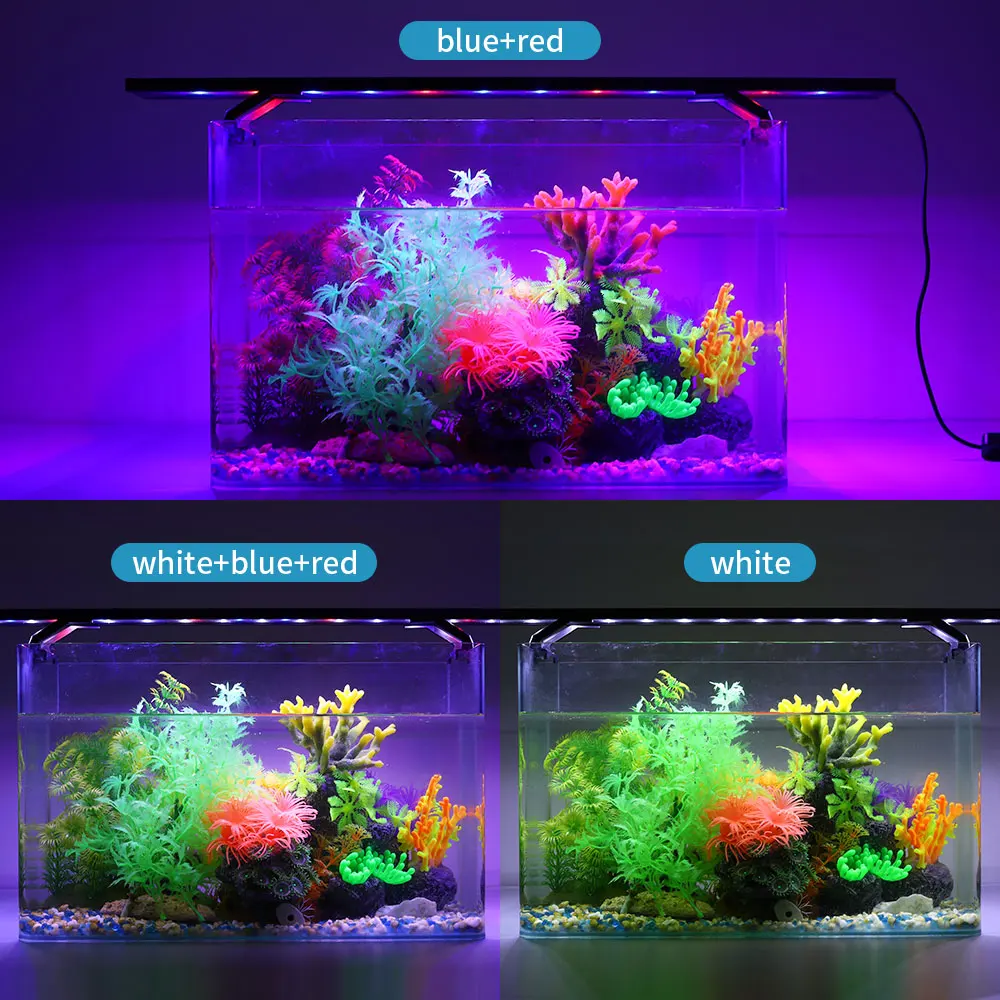 Full Spectrum Planted Aquarium LED Lighting 20-63cm 110V-240V External Controller With Extendable Brackets Fish Tank Light aquarium light aquarium lamp