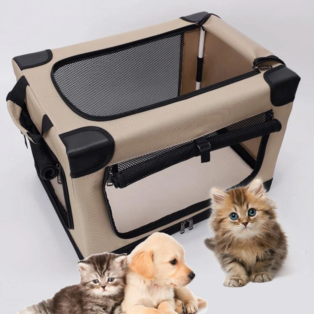 Dog Carrying Case Solid Frame Roller Shutter Foldable Storage Three