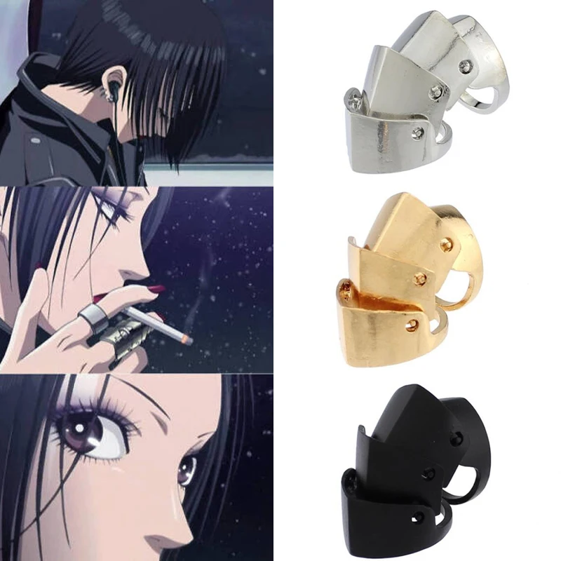 Anime Oosaki Nana Rings Cool Punk Gothic Rock Scroll Joint Armor Knuckle Metal Finger Rings Regali Cosplay