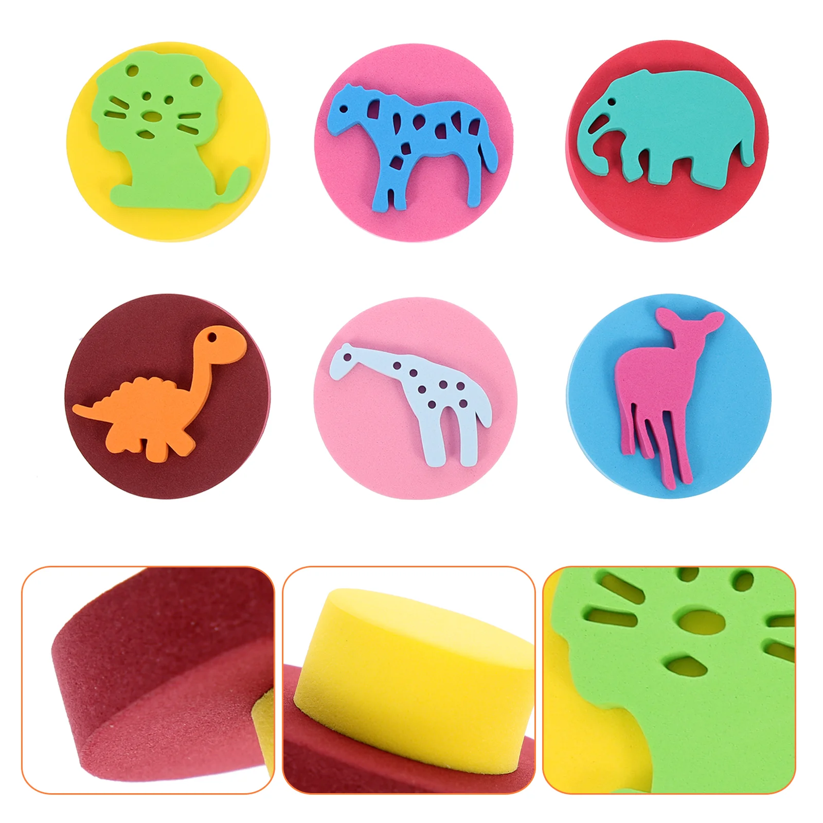 6 Pcs Eva Sponge Seal Kid Painting DIY Kids Crafts Seals Blocks Children Sponges Cartoon Stamp
