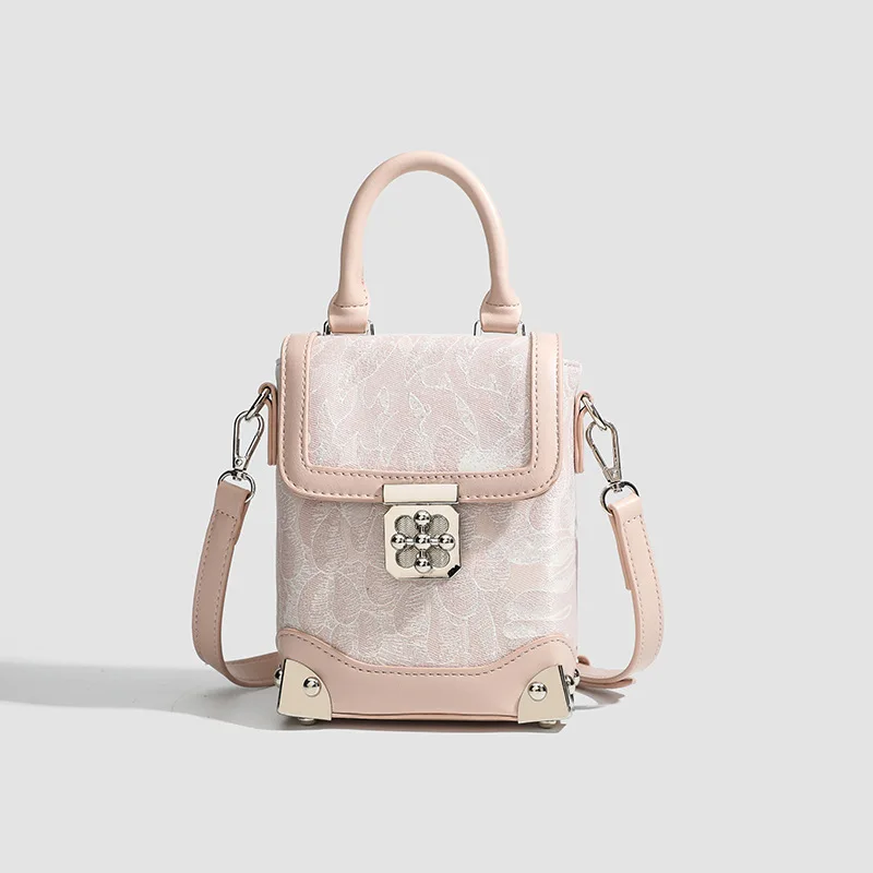 Portable box women's bag 2024 new commuter shoulder messenger bag