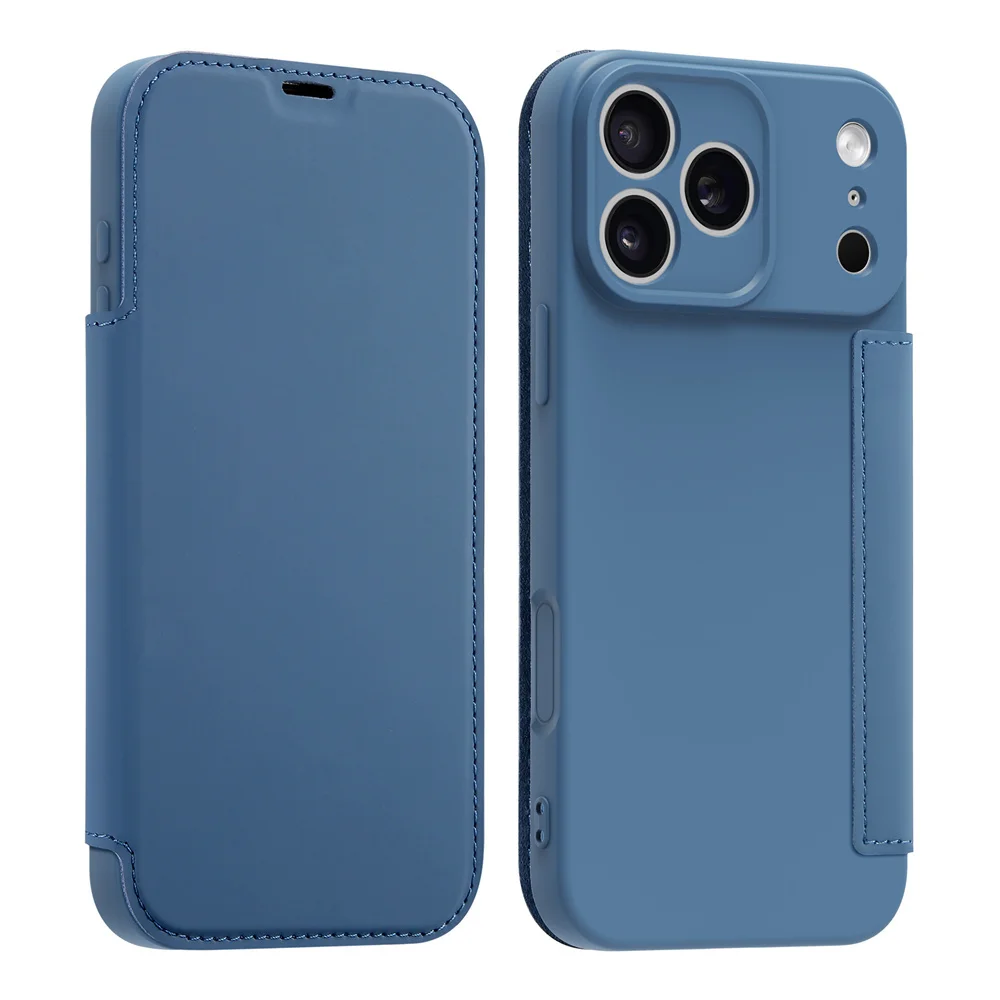 Luxury Leather Silicone Flip Wallet Card Case - Soft Cover