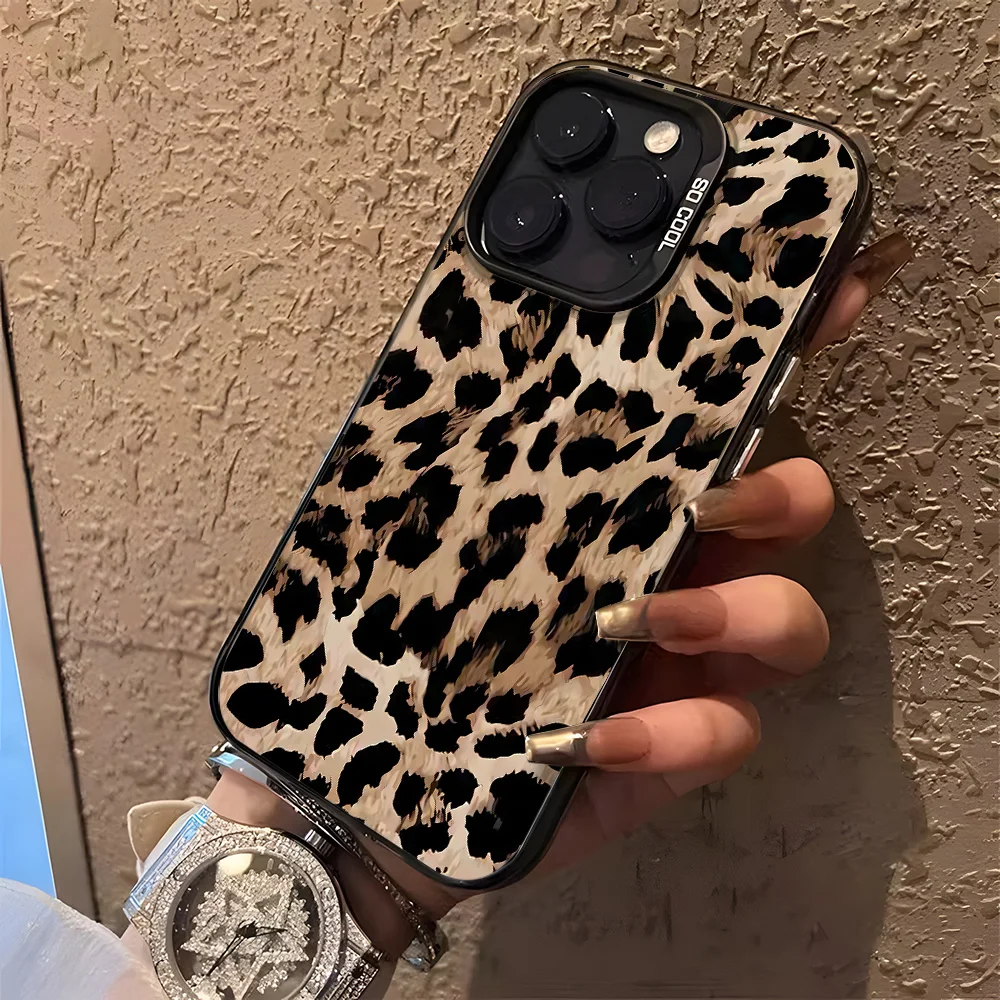 Leopard Print Hard Matte Phone Case - Stylish and Durable Cover