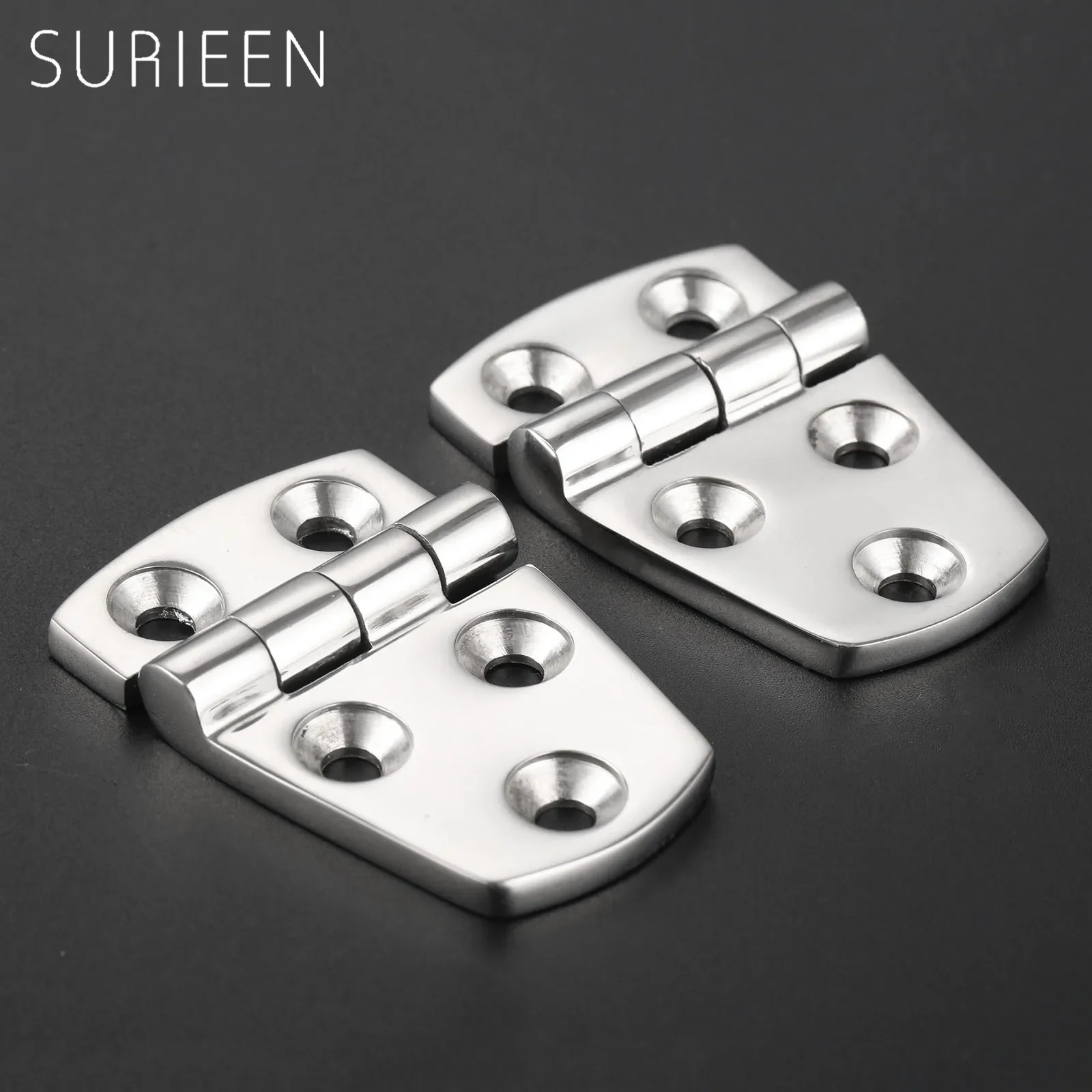 SURIEEN 2pcs Stainless Steel Shortside Offset Hinges Heavy Duty Boat Marine Flush Door window Hatch Compartment Hinges 57mmx38mm