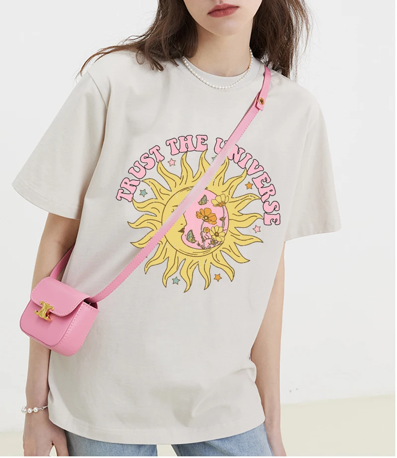 

Cotton Material Retro Apricot Mushroom Fan Club Cute T Shirts Casual Summer Woman Tshirts Fashion Streetwear Clothes