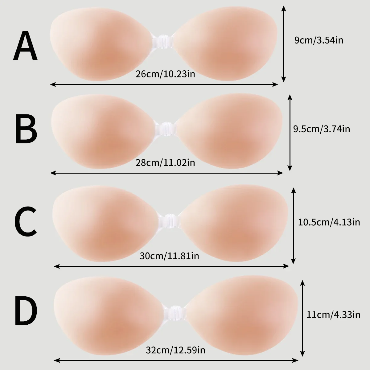 Reusable front button chest patches silicone invisible strapless self-adhesive breast patches women's underwear accessories silicone breast patch