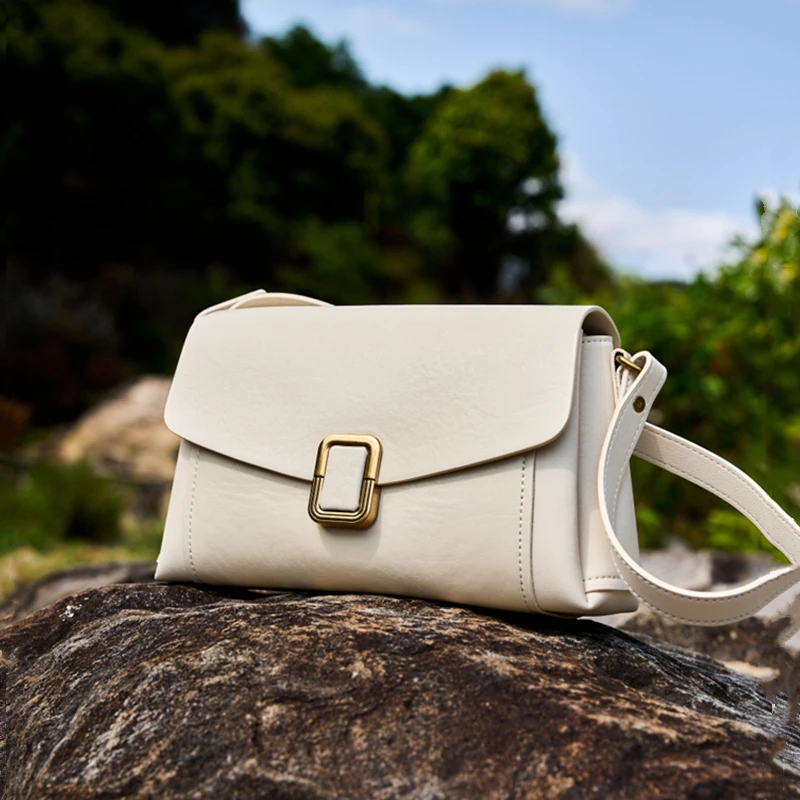 Hifashion 3 Layers Genuine Leather Underarm Shoulder Bags For Women Trend Designer Crossbody Purses Square Ladies Handbags