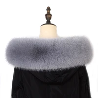 Women Faux Fox Fur Collar Shawl Furry Fur Collar For Winter Coat Hood Fur Decor Fake Fur Scarf Parkas Coat Fur Collar Scarves 2
