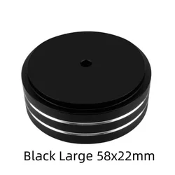 Aluminum Alloy Speaker Spikes with Rubber Pads - Portable Audio/Video Enhancer (Set of 4) (Black Large)