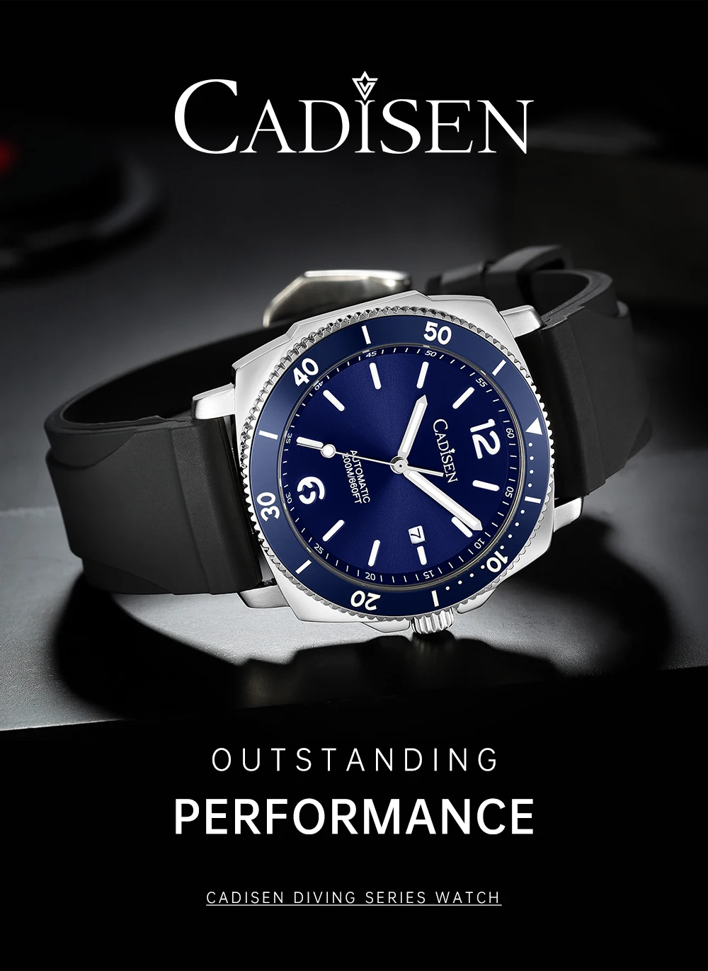 CADISEN Watch for Men Japan Miyota 8215 Movement Men Mechanical Wristwatches 20Bar Waterproof Diver Automatic Luxury Watch C8199