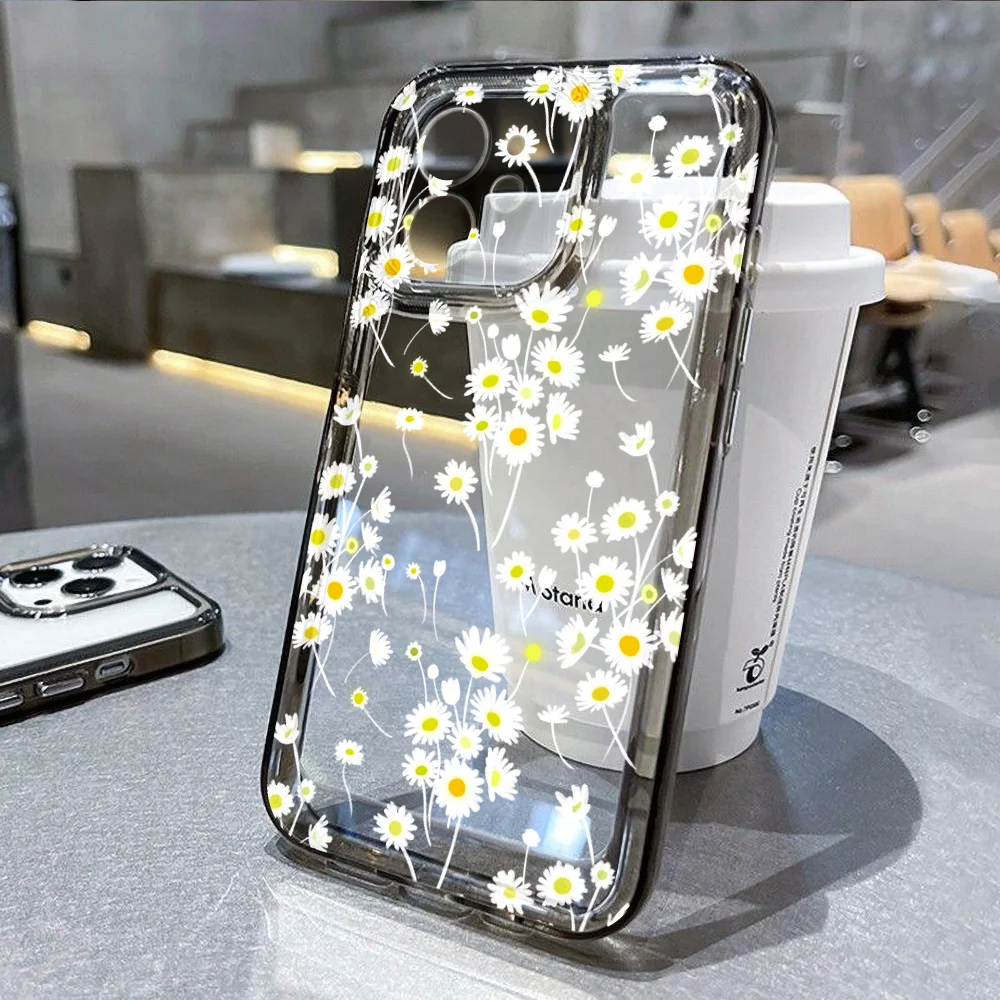 Mode Blume Telefon Fall für iPhone 16 15 11 12 14 13 Pro Max Mini SE2 7 8 Plus stoßfest Transparent Silikon Shell Fundas – Detail 4