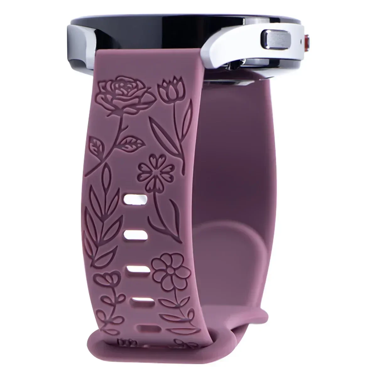 Rose Engraved Floral Watch Band - 18mm, 20mm, 22mm