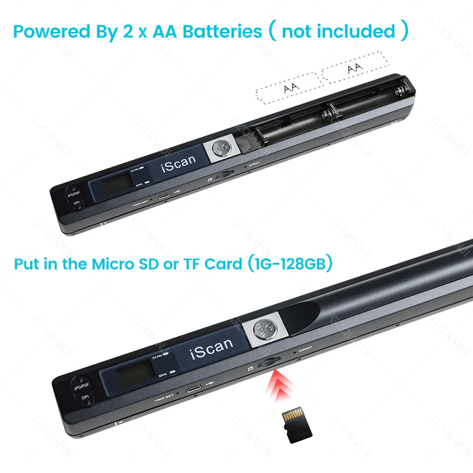 ISCAN A4 Scanner Portable Mini Document Scanner JPG/PDF Format Image Handheld Scanner Photos Book Text Scanning with LCD Display