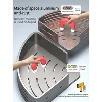 ชั้นวางของในห้องน้ำอะลูมิเนียมแบบไม่ต้องเจาะ ชั้นวางแชมพู ชั้นวางเครื่องสำอาง ที่เก็บของในครัว อุปกรณ์จัดระเบียบติดผนัง อุปกรณ์ในห้องน้ำ 3