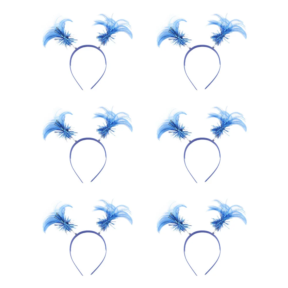 

6 Pcs Headband Headwear for Party Ponytails Hair Accesories Tinsel Headdress Lovely Decor Girl