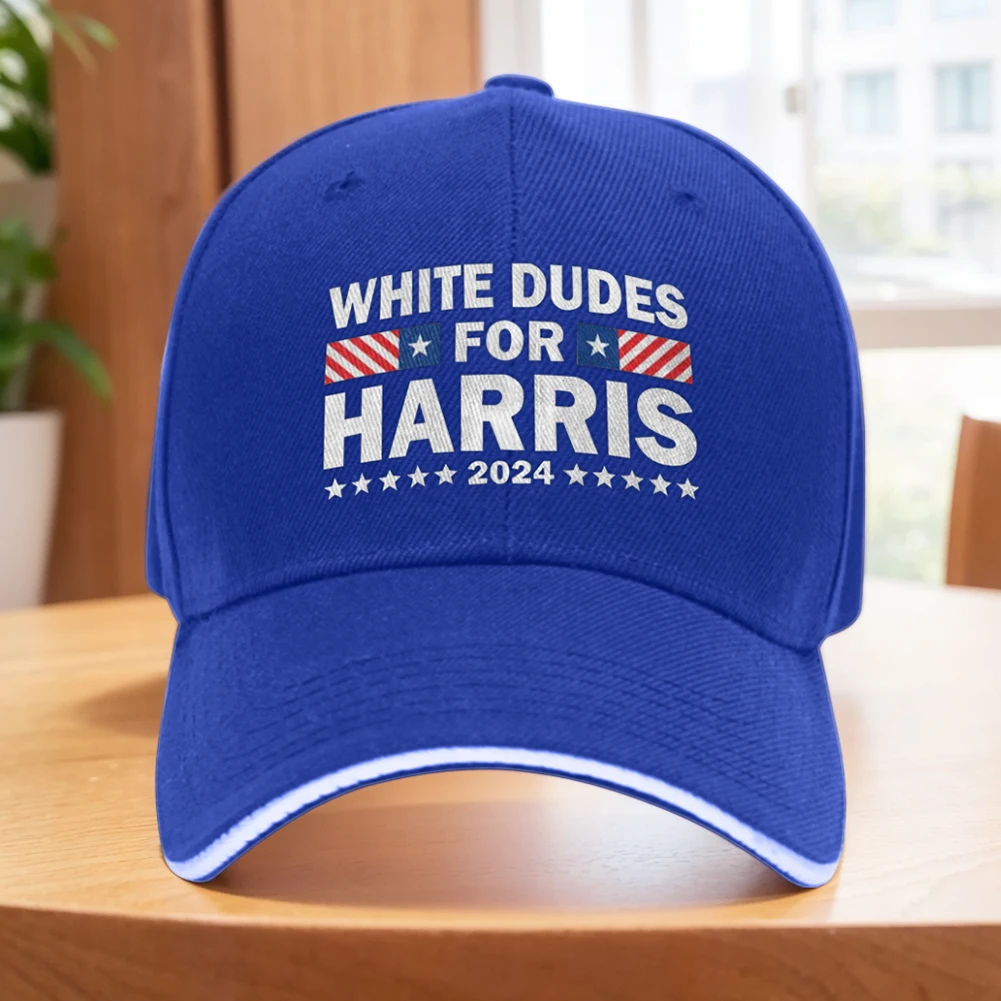 White Dudes for Harris Harris Hat Adjustable Baseball Cap Breathable President Hat Snap Back Dad for Outdoor Sports