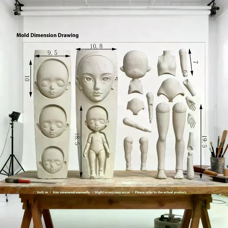 1 Set Facial Doll 3D Silicone Mold Nail Art Decoration DIY Design Nails Mold Wearing Armor Accessories