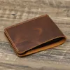 100% Leather Men's Wallet Bifold Retro Brown Wallet for Men Leather Genuine 3