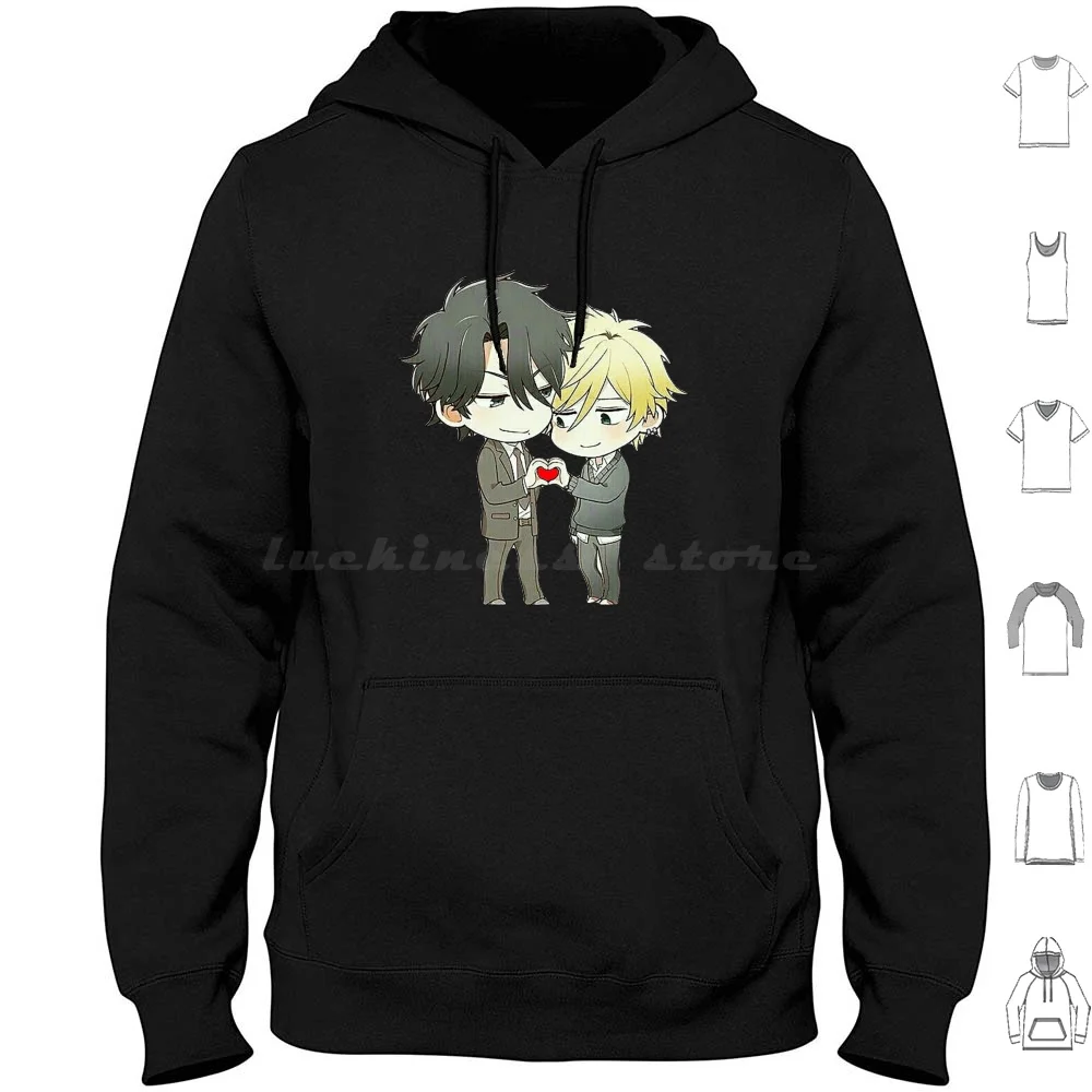 Толстовки с длинным рукавом Hitorijime My Hero Chibi милые толстовки с сердечками Yaoi Манга Аниме Seme Uke блонд Bl