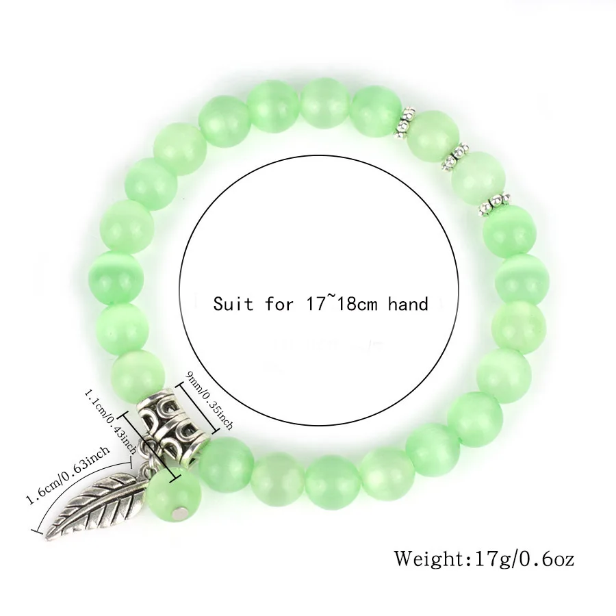 Women Cat Eyes Opal Stone Bracelet Casual Accessories