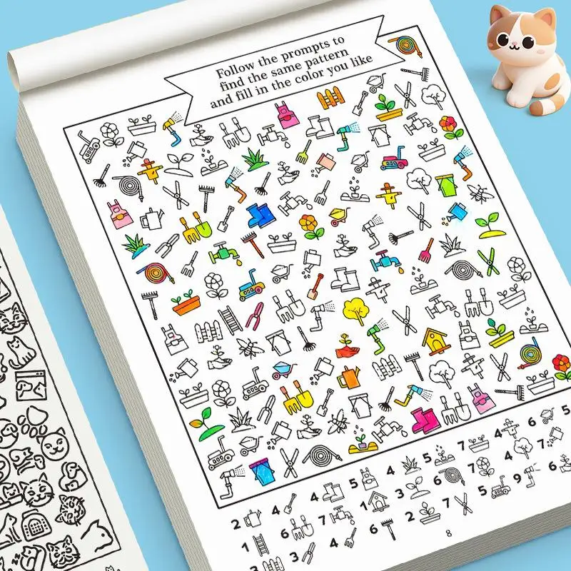 HOMMMME 32 Pages Children Find Hidden Items And Color Them In To Enhance Their Attention And Observation Skills Fun Visual Books