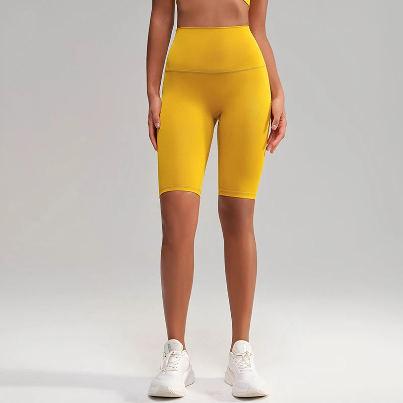High Waist Hip-Lifting Five-Point Yoga Pants For Women High Elasticity Breathable Training Short Sports Cycling Legging