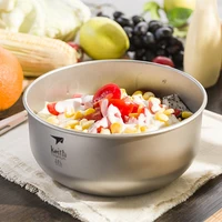 Keith Titanium Bowl Camping Salad Tableware Large Soup Bowls Food Container Outdoor Hiking Travel Picnic Cookware Bowl 1.8L 1