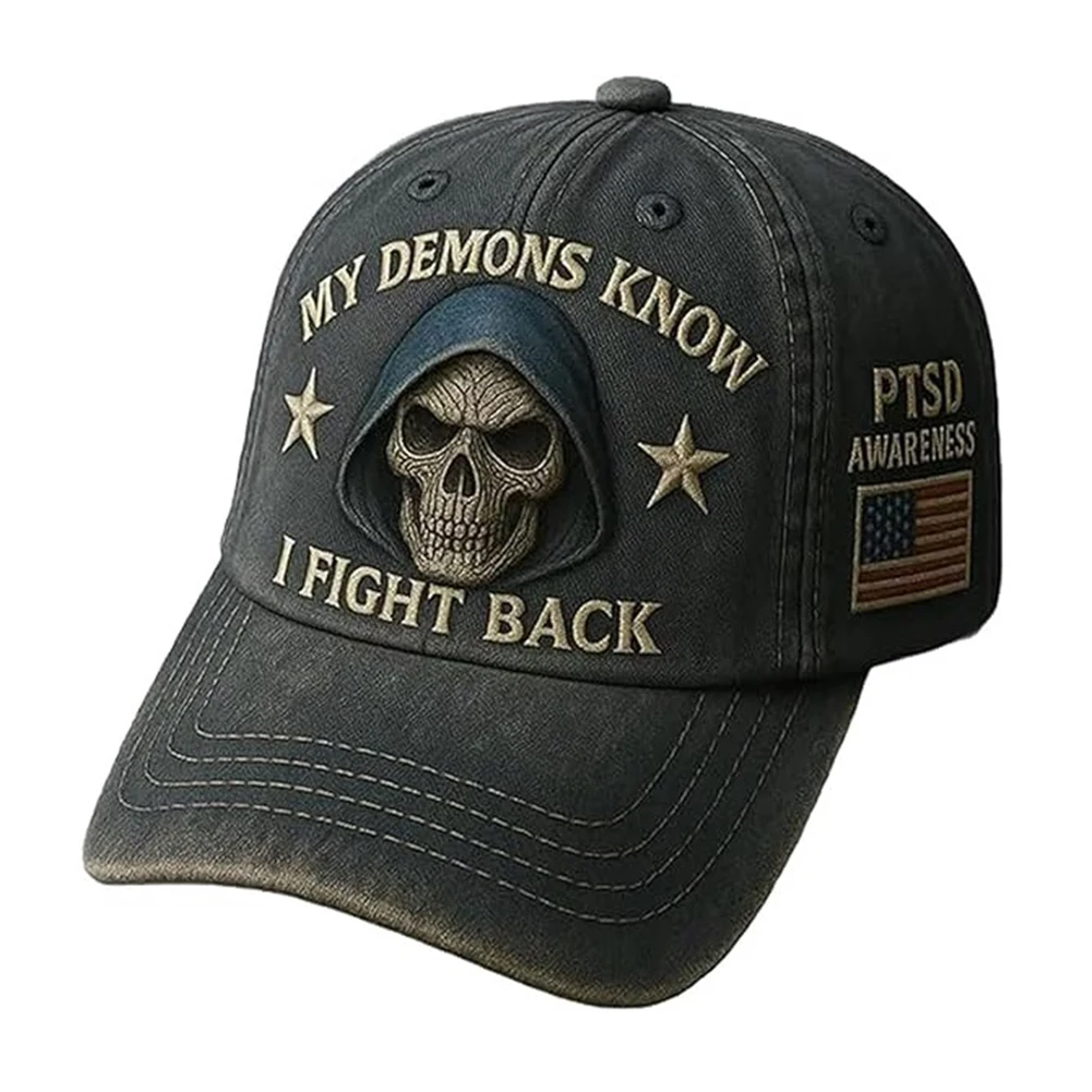 Death Fight Mental Health Casual Baseball Cap Sun Protection PTSD Awareness Hat Breathable for Activities Hiking Camping Picnic