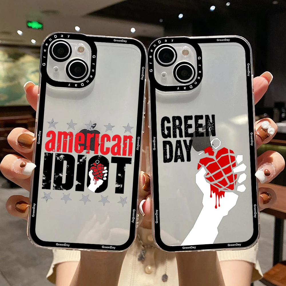 Custodia Per Telefono Riccu Green Day Angel Eyes Per Iphone 14 13 Mini 14 13 12 Pro 14 Pro Max 14 Plus Custodia Morbida Trasparente