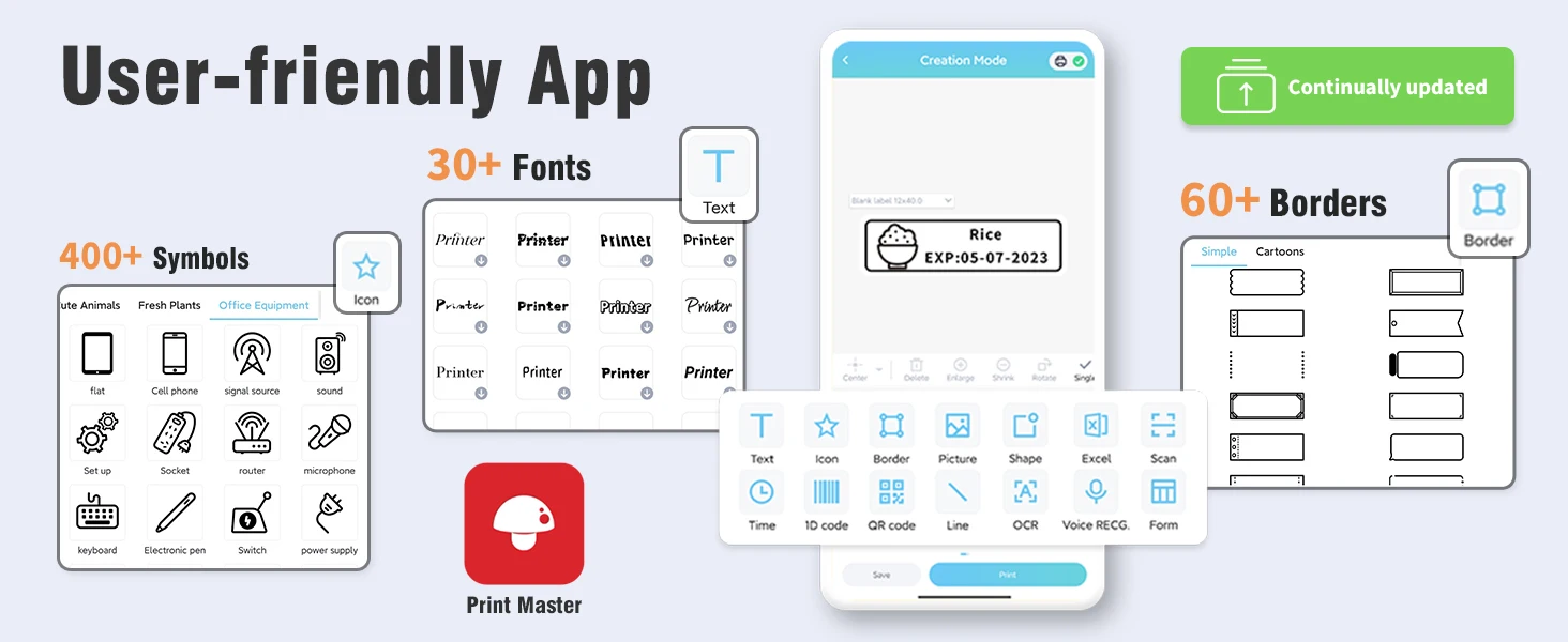Phomemo A30 Portable Bluetooth Label Printer Sticker Maker 