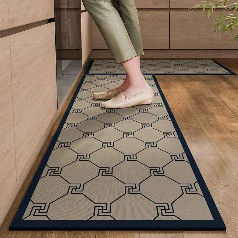 Kitchen Floor Mat Pvc Waterproof Carpet Oil-proof Leather No-wash Foot Mats Non-slip Home Decoration Alfombra De Cocina 주방 깔개 2