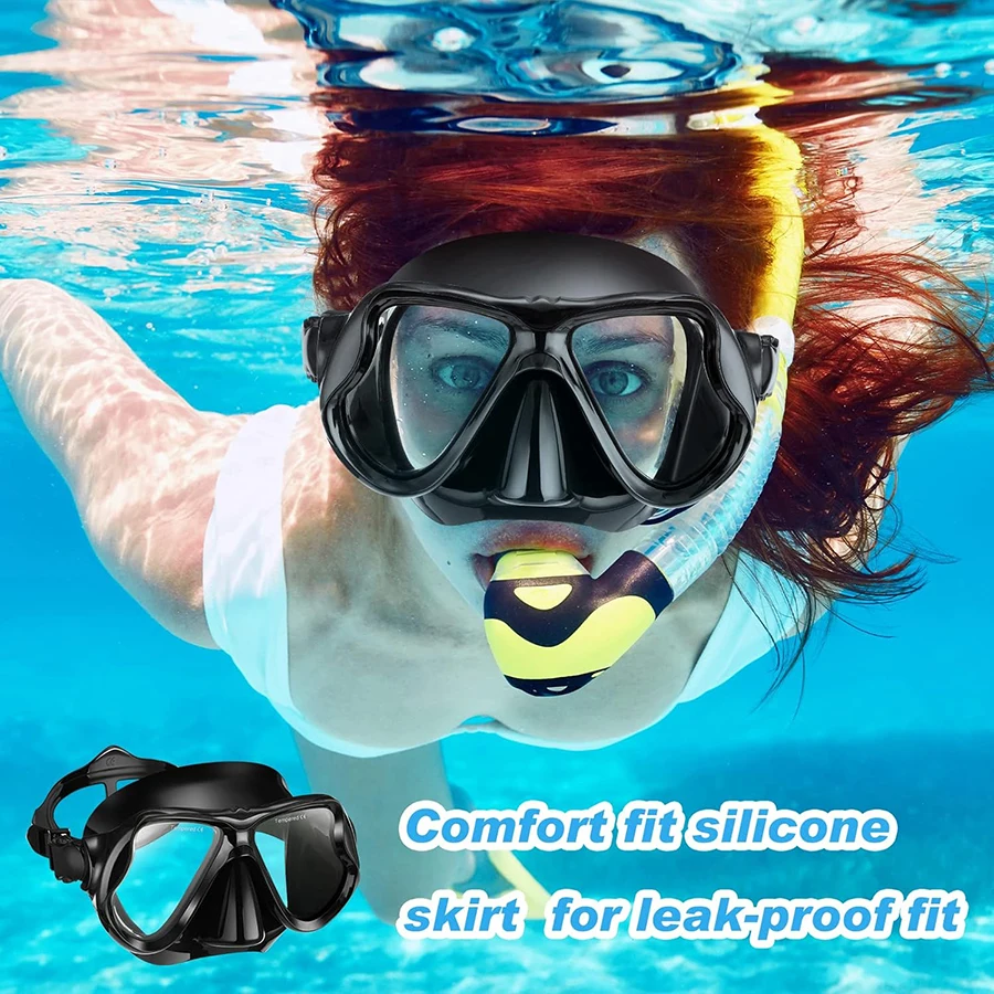 Customize Optical Adult Corrective Diving Mask Myopia Glass Lens Swimming Mask Diopter from -1.5 to -5.0 Pack In Black Box diving mask