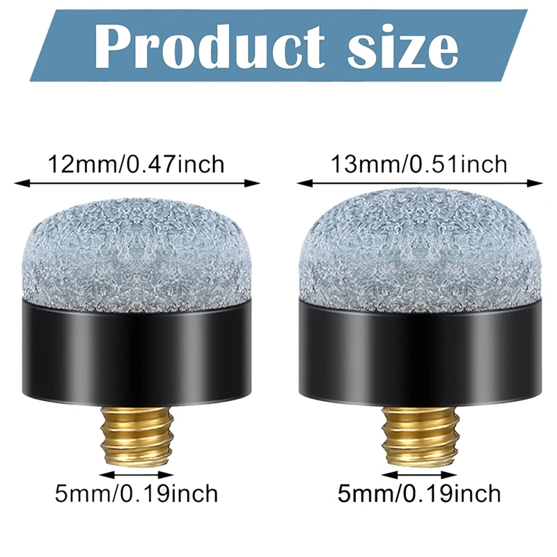 30Pcs Pieces 12 Mm/13 Mm Billiard Pool Cue Stick Tips Screw On Tips Ferrules Replacement Billard Pool Accessories 2