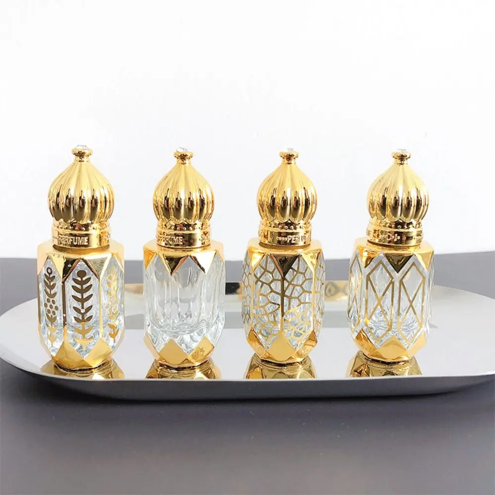 6ml Essential Oil Bottles Spray Bottle Roll-on Bottle Gold Sample Containers Travel Portable Glass Perfume Bottle Atomizer