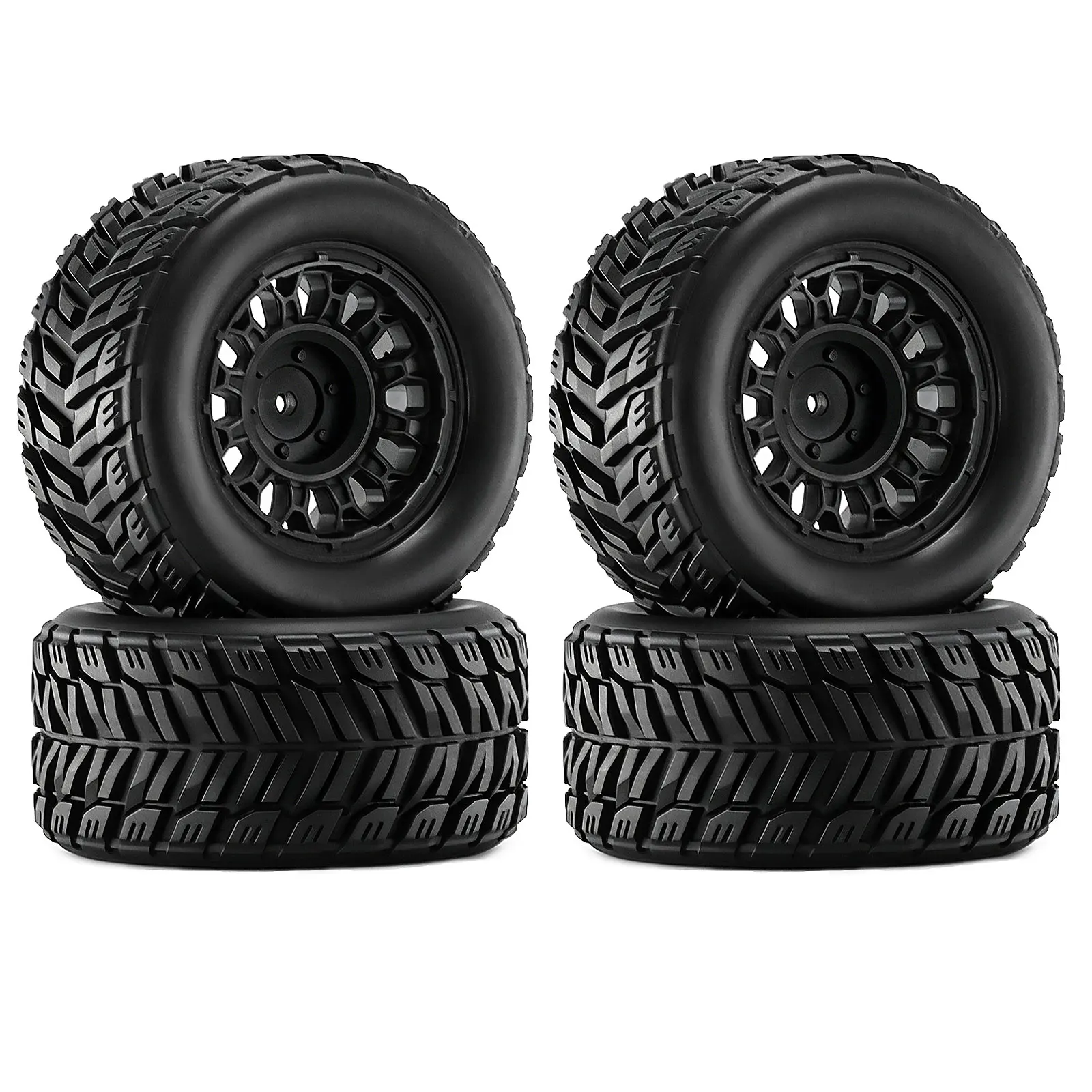 Jeu de 4 pneus RC 90x45mm avec jantes hex 12mm pour ARRMA 1/16 Kraton 3S