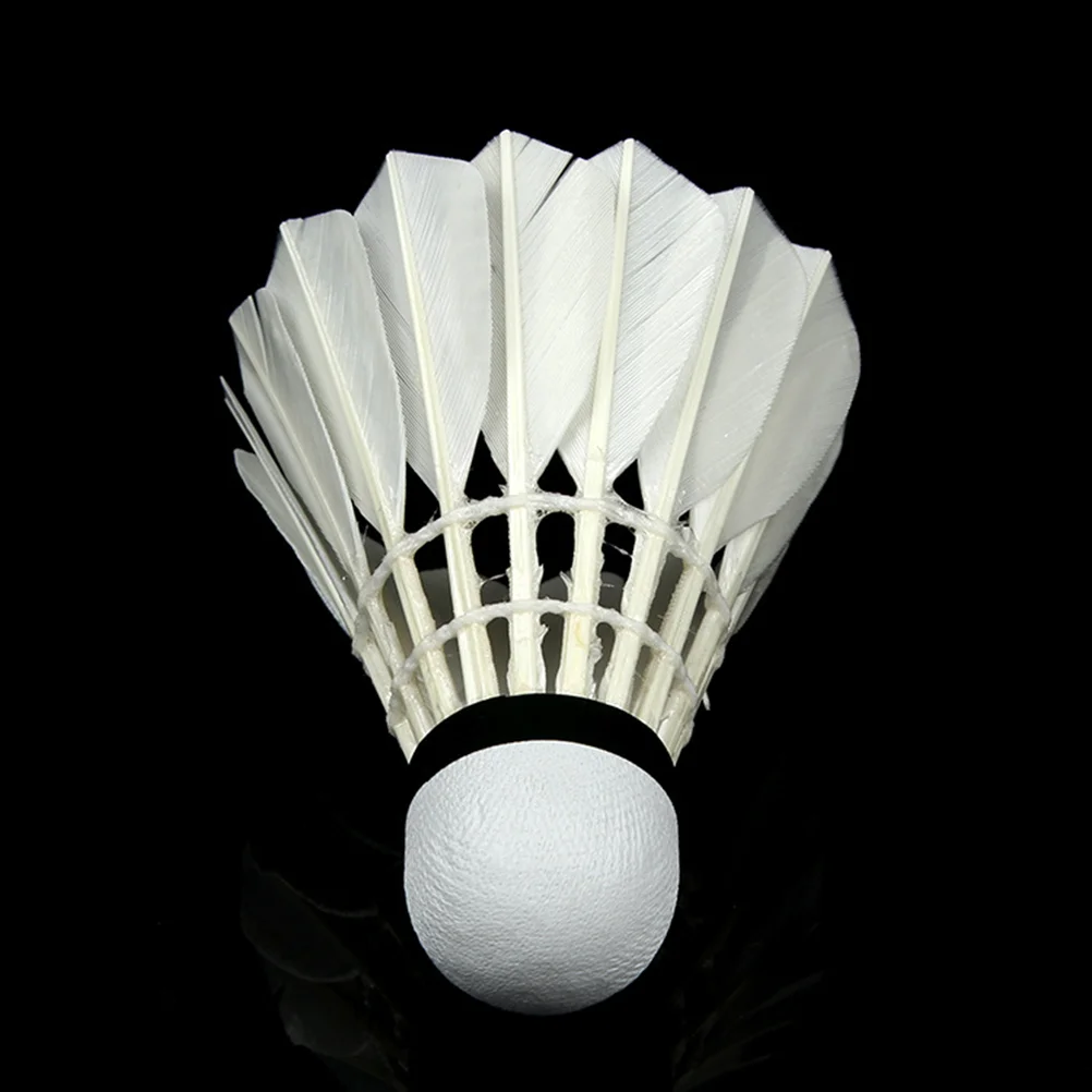 12PC Badminton Birdies Shuttlecocks Resistant to Fight for Playing School Outfit Fitness Sports Activities (White