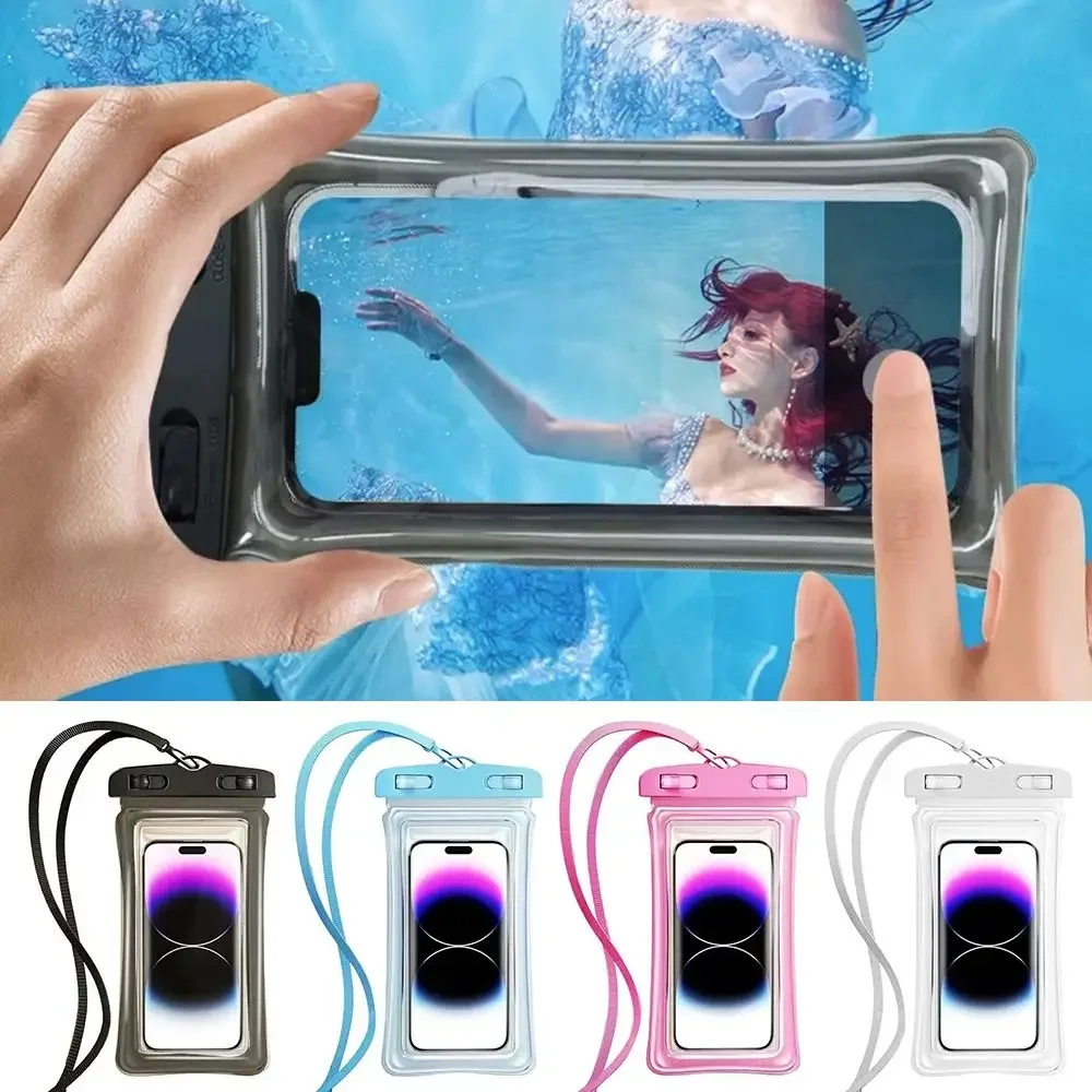 Waterproof Transparent Phone Case (Up to 7") – Touch-Screen Pouch with Lanyard, IP68 Submersible Bag for Swimming & Diving