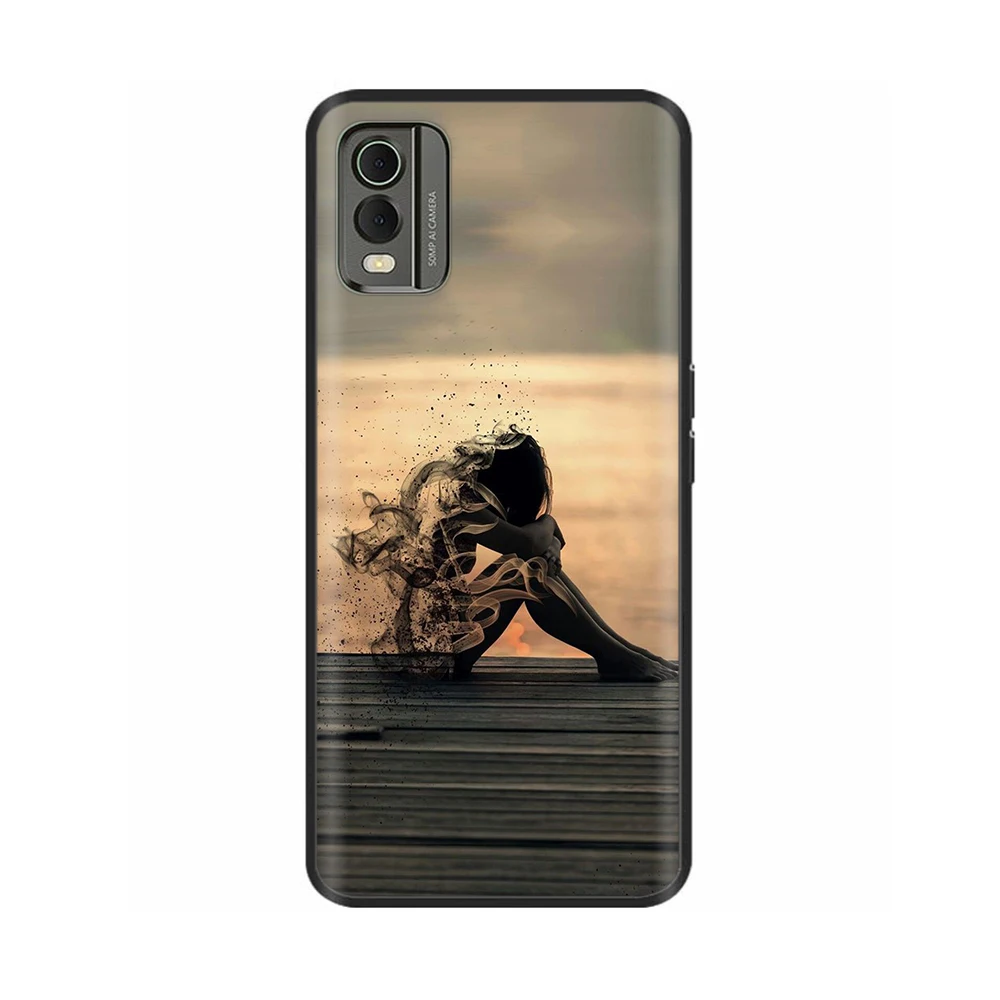 Stylish Black Silicone Shockproof Phone Case - Soft Painted Bumper Cover