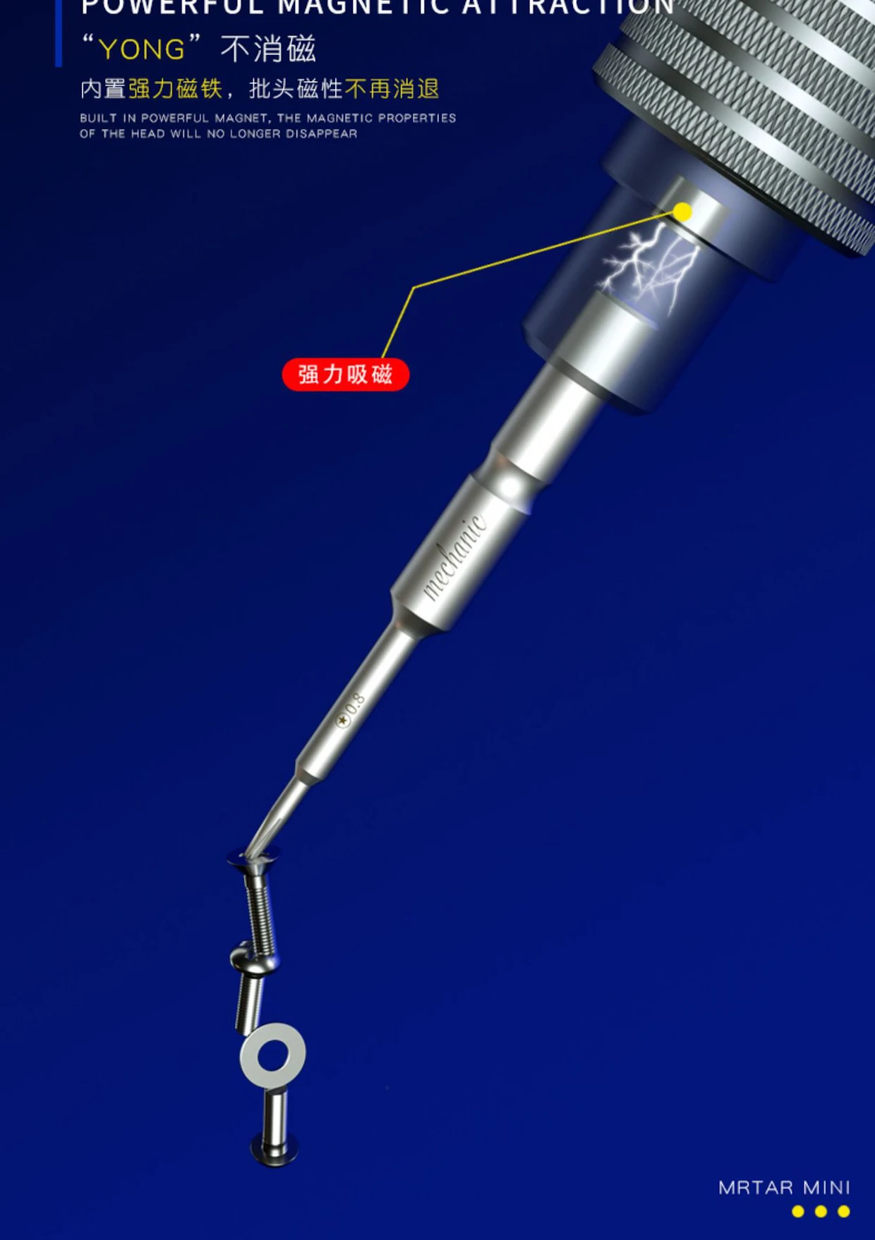 Description Picture 6 of itemMechanic 6 in 1 iShell Max Mortar Mini Screwdriver Set Powerful Magnetic Hardness Precision Magnesium Silicon Alloy Screwdriver