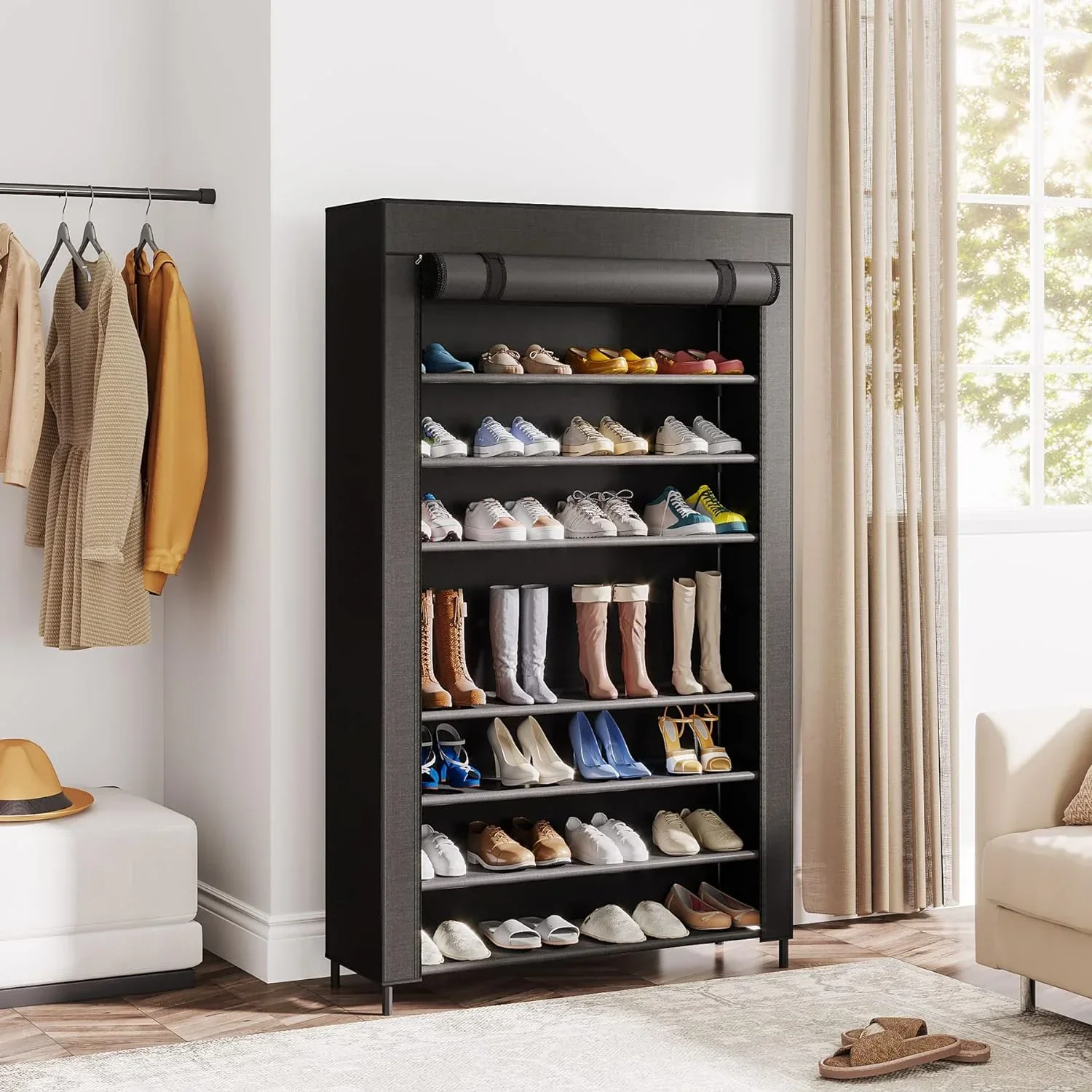 Shoe Cabinet Dustproof Fabric Organizer Simple Storage Multilayer Shoe Rack Nonwovens Household Economic Type Shoe Rack Cabinet 2