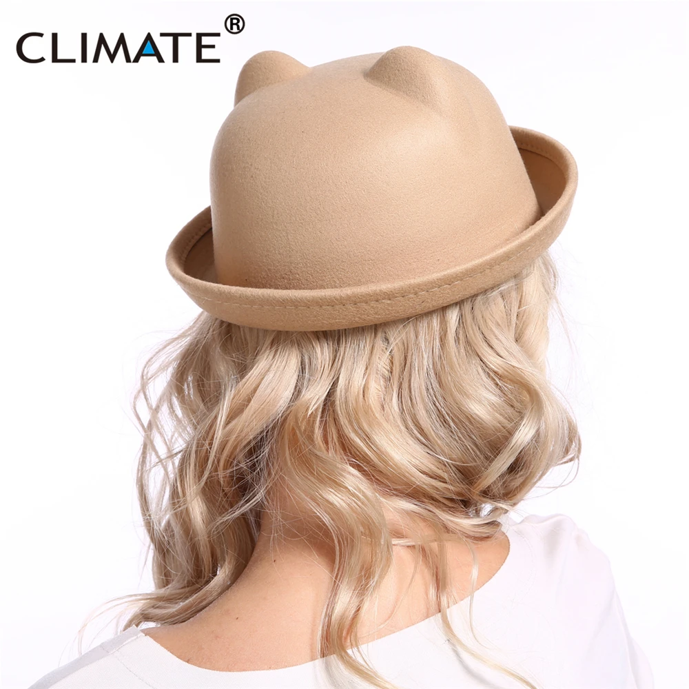 Women Fedora Hat Cat Ear Fedora Fascinator Girls Cap fashion hat